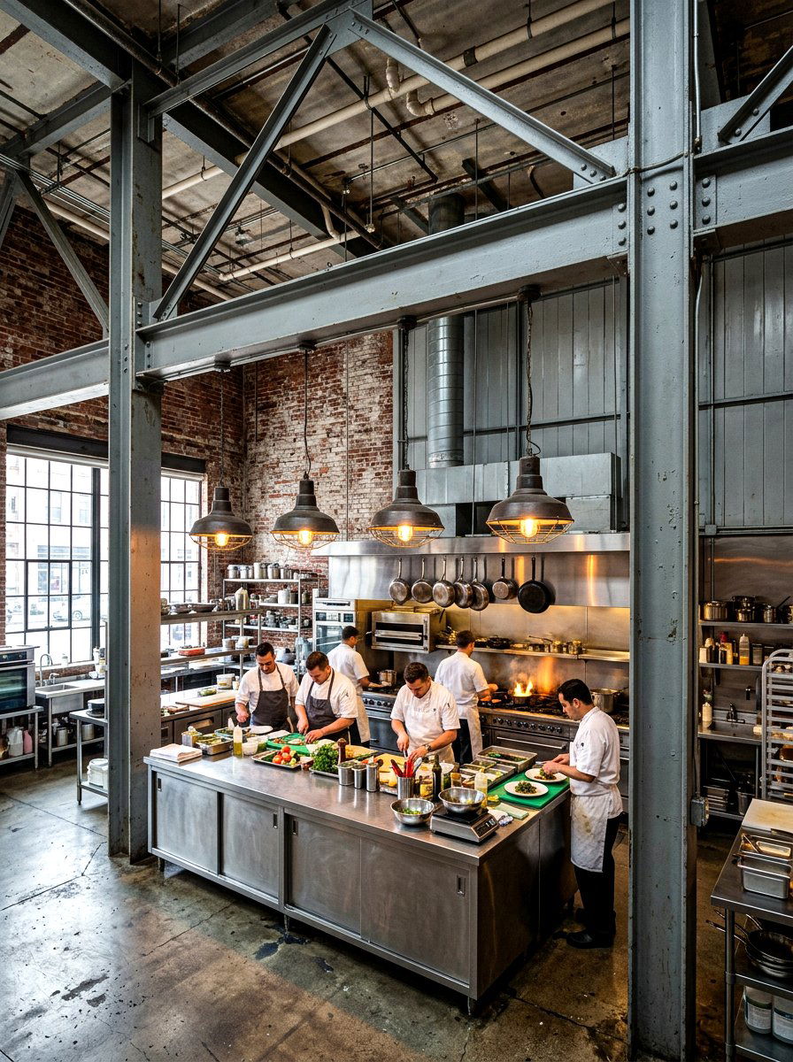Industrial kitchen steel beams - 30 kitchen ceiling beam ideas