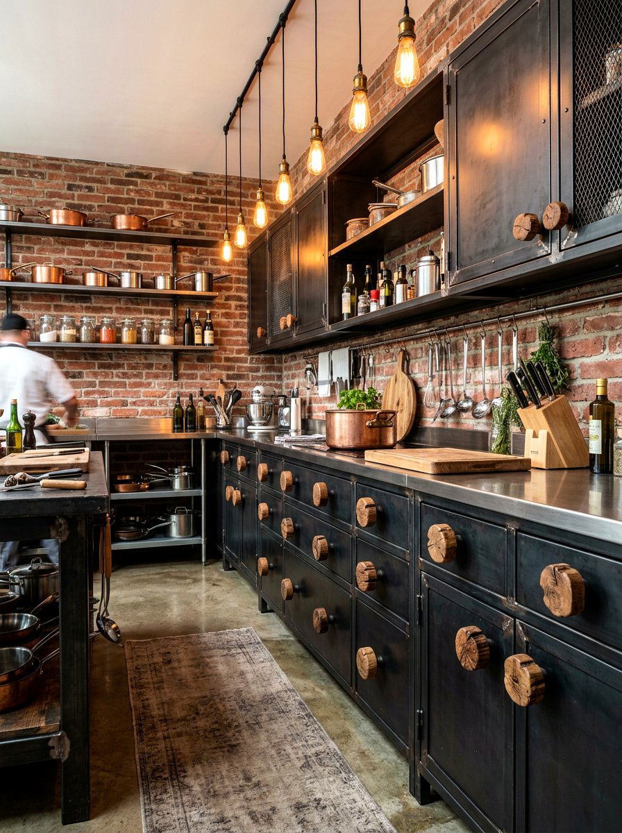 Industrial kitchen wood hardware - 30 wood knob kitchen ideas