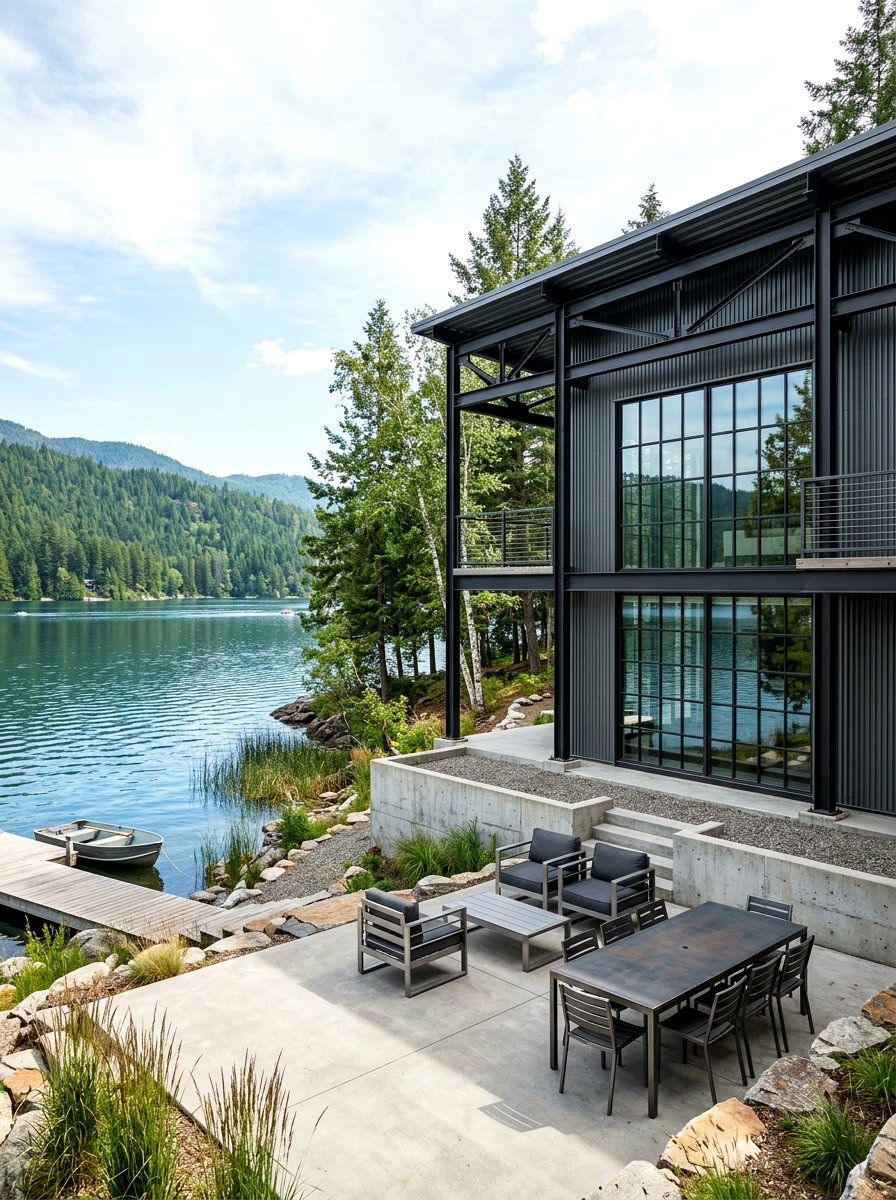 Industrial lake house architecture - 30 lake house exterior ideas