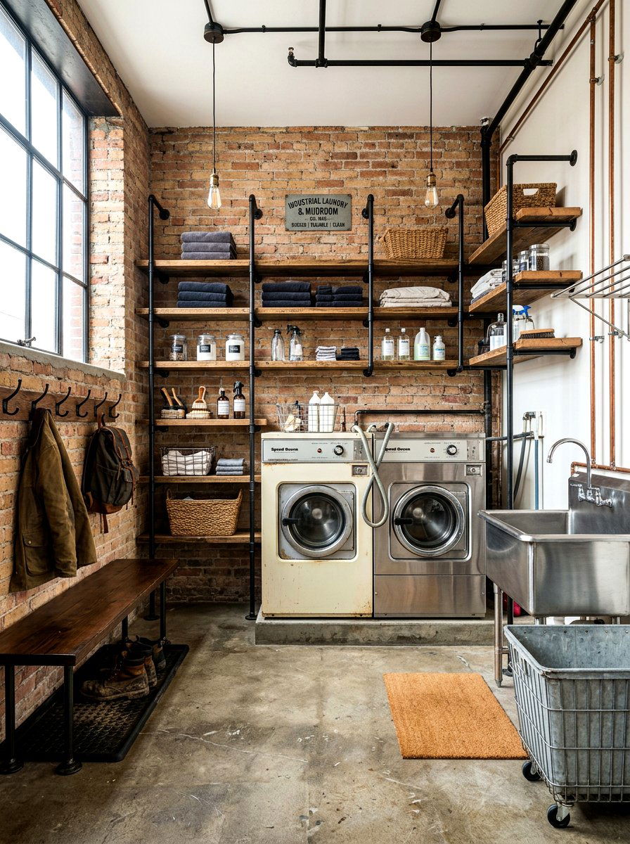 Industrial laundry mudroom - 30 laundry room mudroom combo ideas