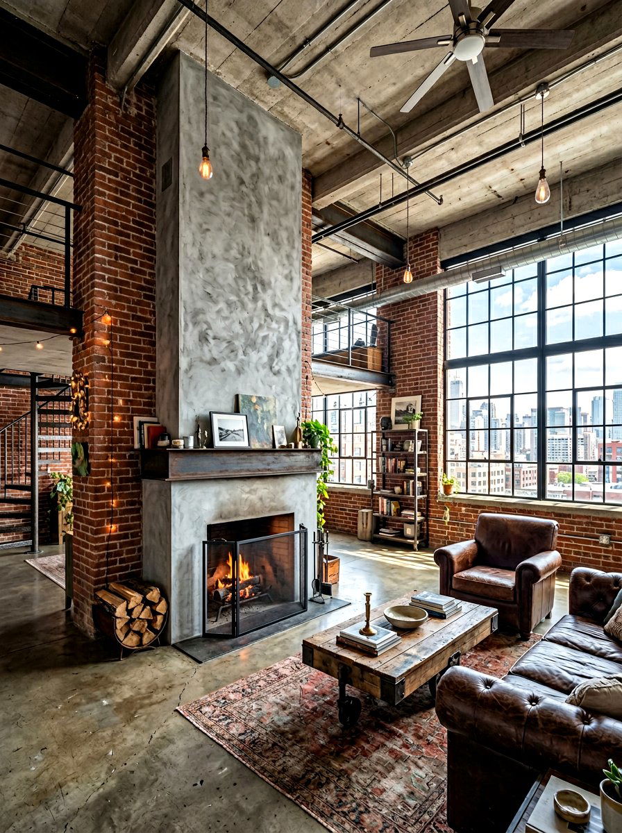 Industrial limewash fireplace - 30 limewash fireplace ideas