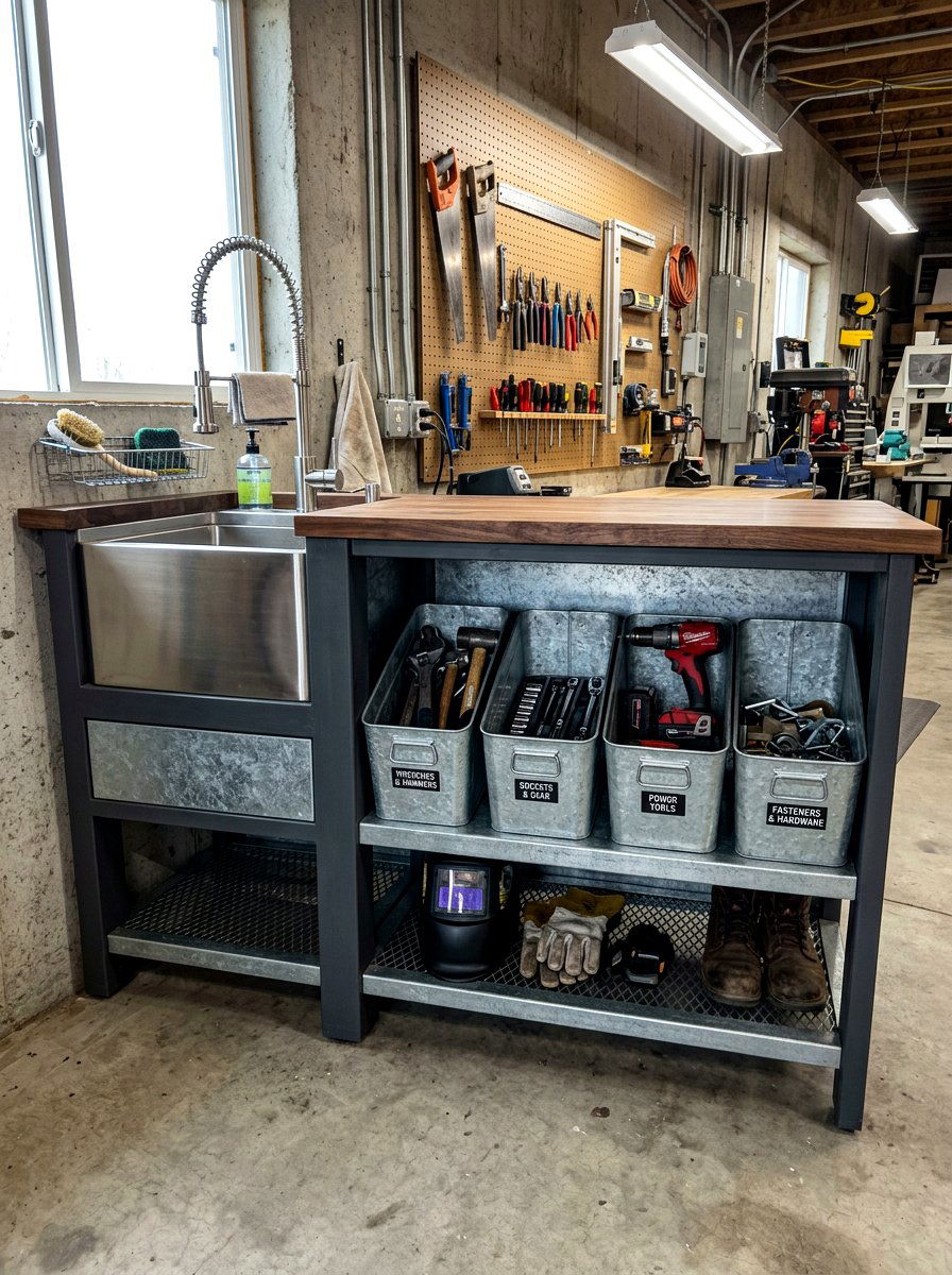 Industrial metal bins for heavy gear - 30 organizing under sink storage ideas