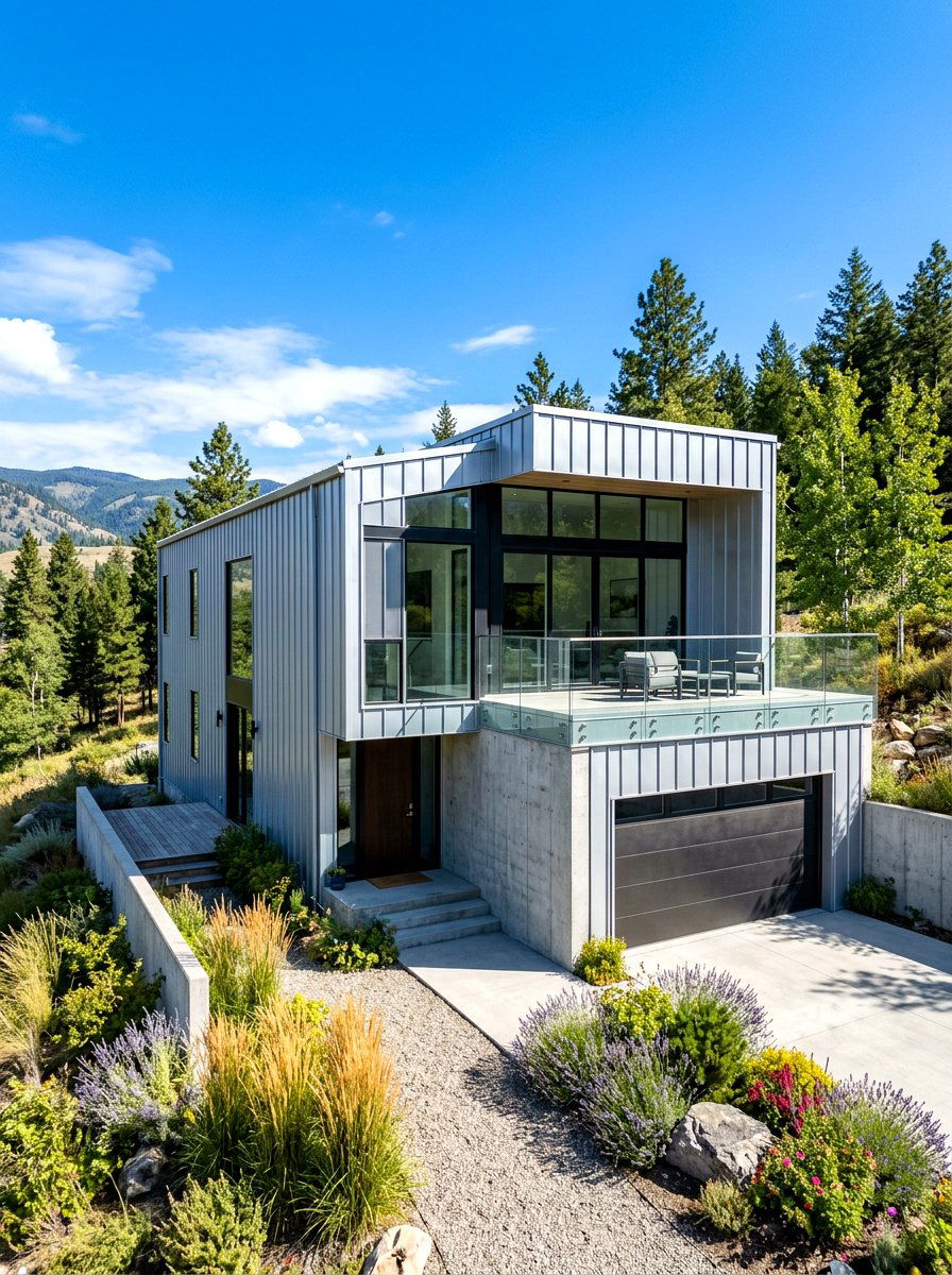 Industrial metal board and batten - 30 board and batten exterior trim ideas