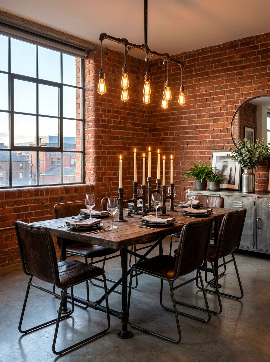 Industrial metal candle holder dining room - 30 candlelit dining room ideas aesthetic