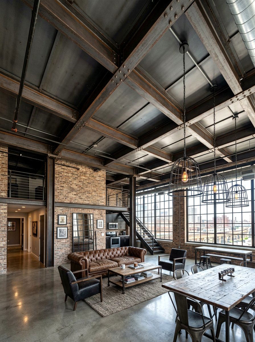 Industrial metal coffered ceiling loft - 30 coffered ceiling ideas