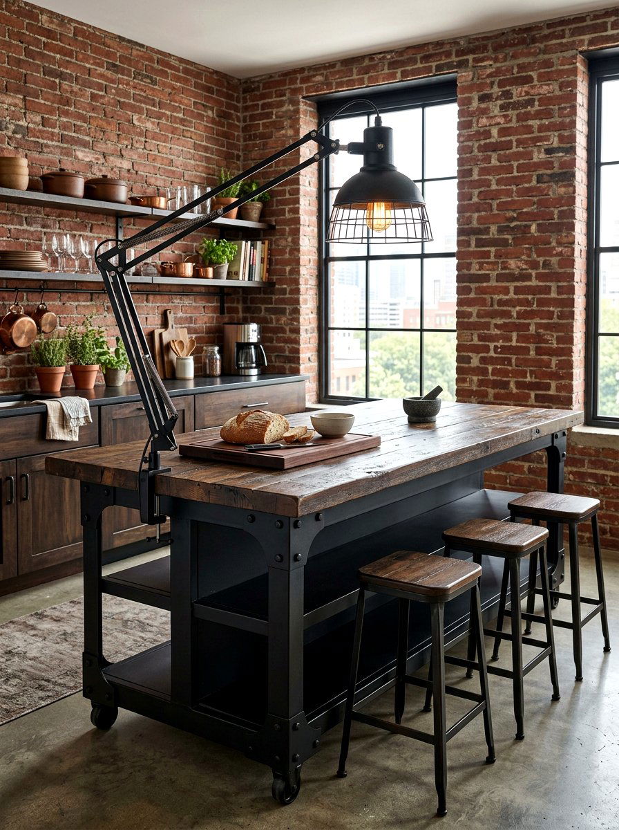 Industrial metal lamp kitchen island - 30 table lamp kitchen island ideas