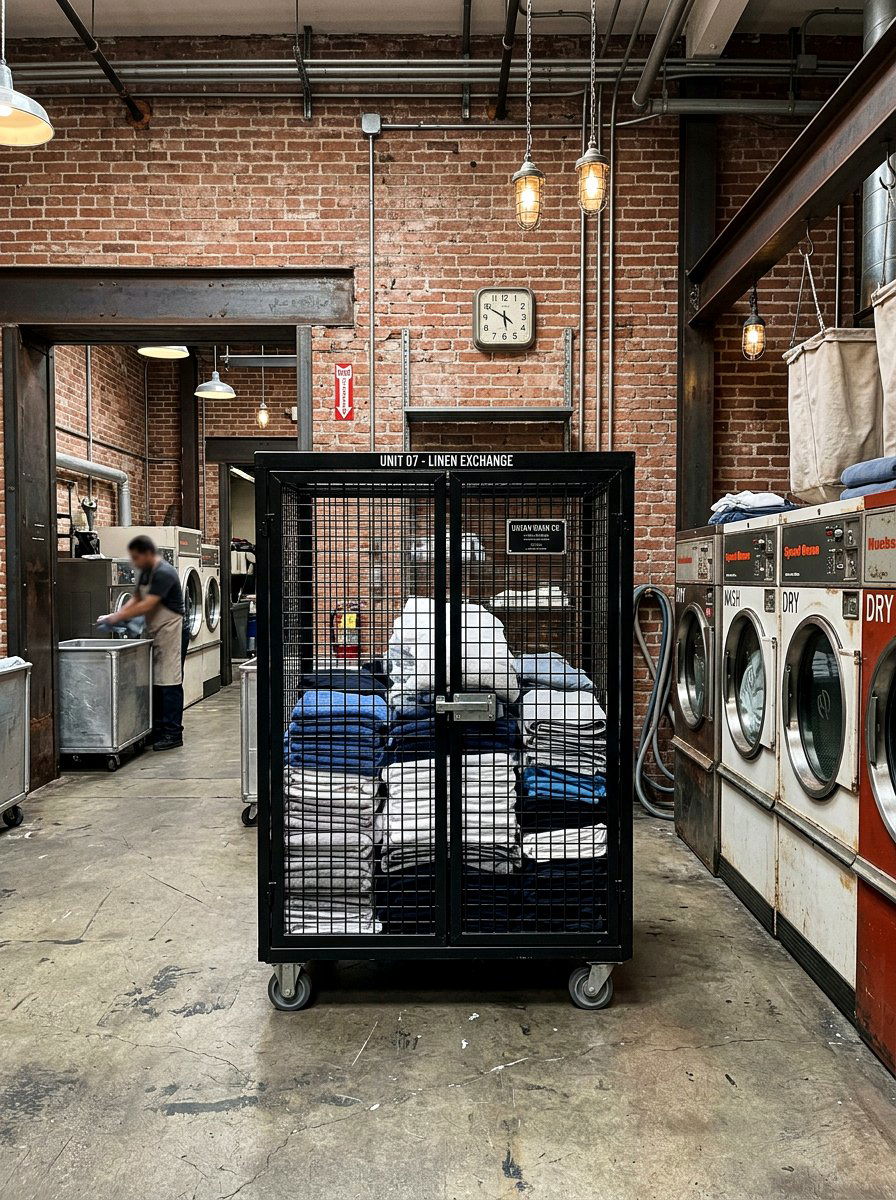 Industrial metal laundry cage - 30 washer dryer enclosure ideas