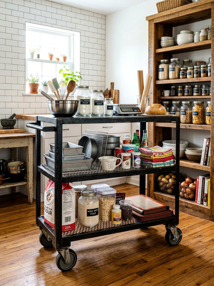 Industrial metal trolley - 30 European unfitted kitchen ideas