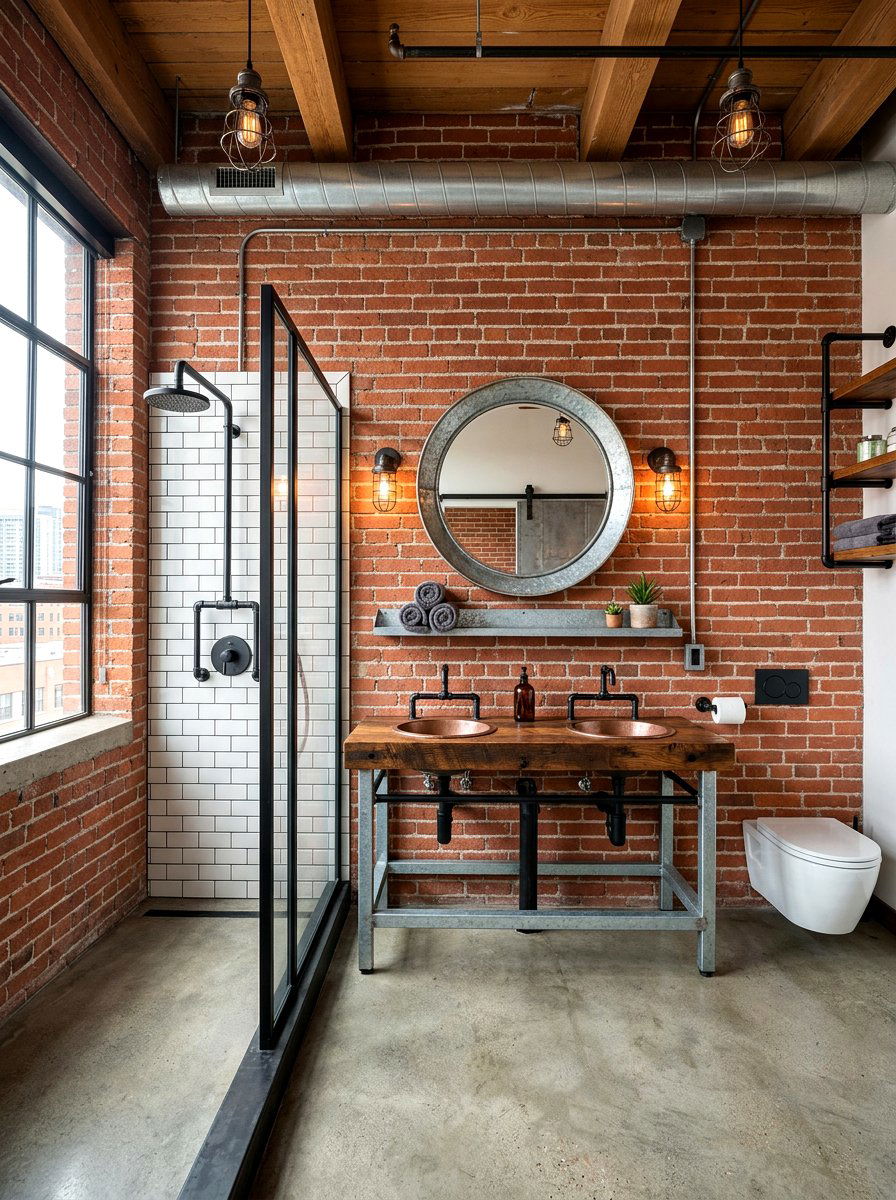 Industrial mixed metal bathroom - 30 mixed metal bathroom decor ideas