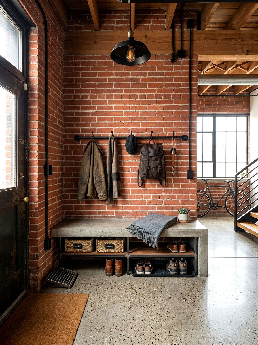 Industrial mudroom - 30 designer mudroom ideas