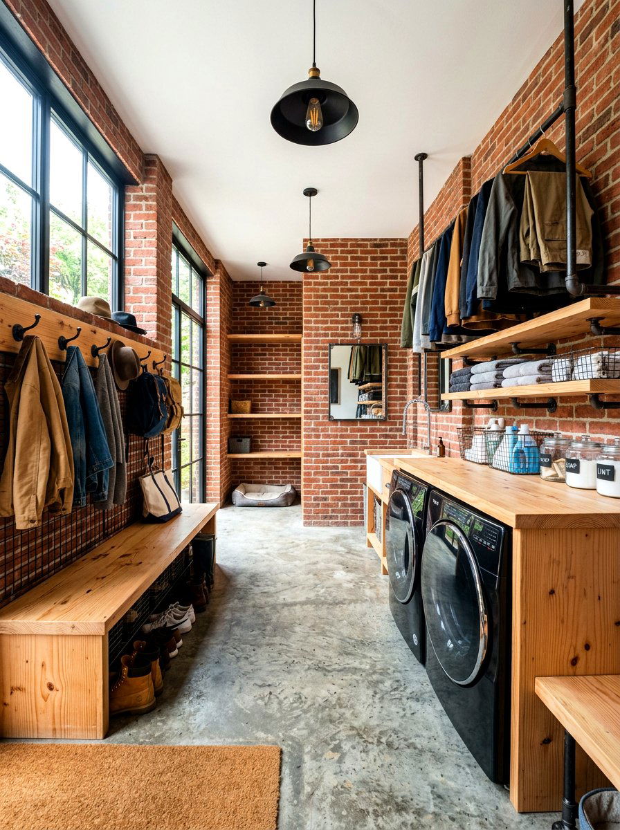 Industrial mudroom laundry room - 30 mudroom laundry room ideas