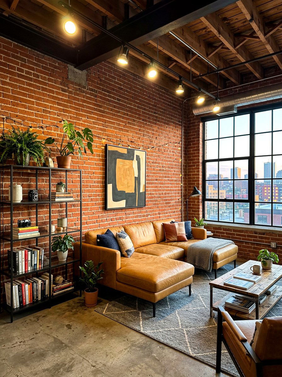Industrial ochre living room - 30 ochre living room ideas