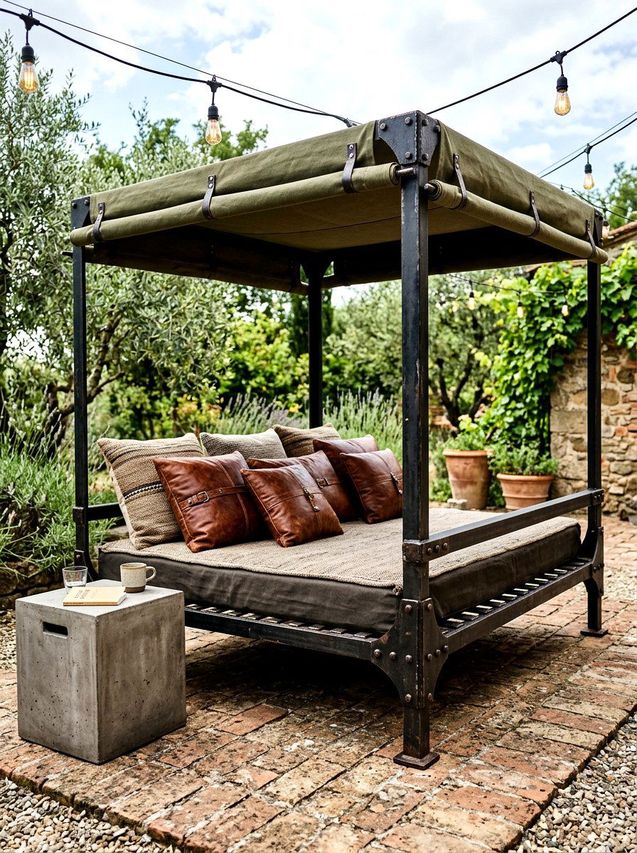 Industrial outdoor daybed - 30 outdoor daybed canopy ideas