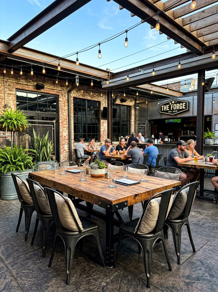 Industrial patio metal - 30 patio lounge ideas