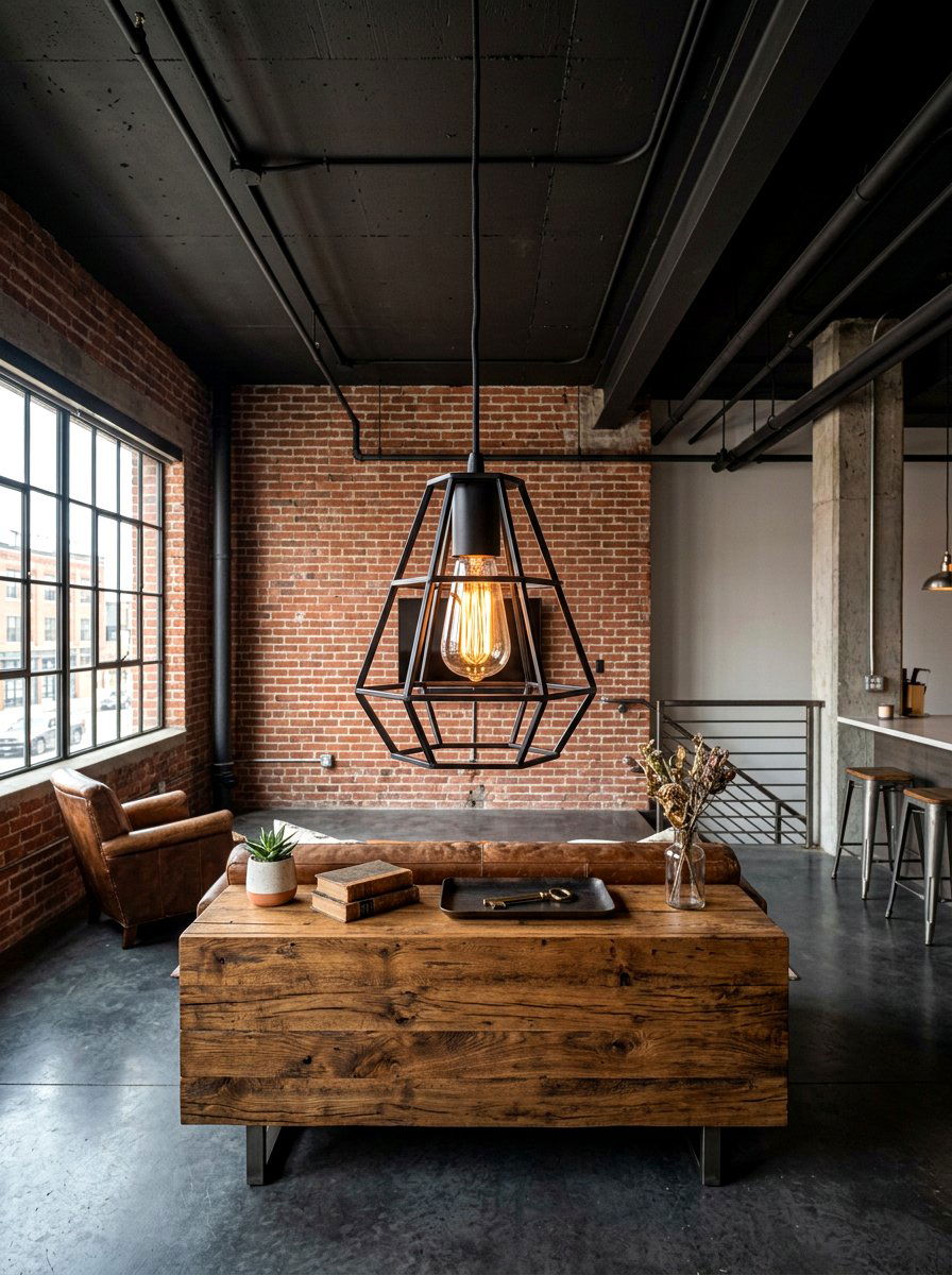 Industrial pendant light - 30 dramatic foyer decor ideas