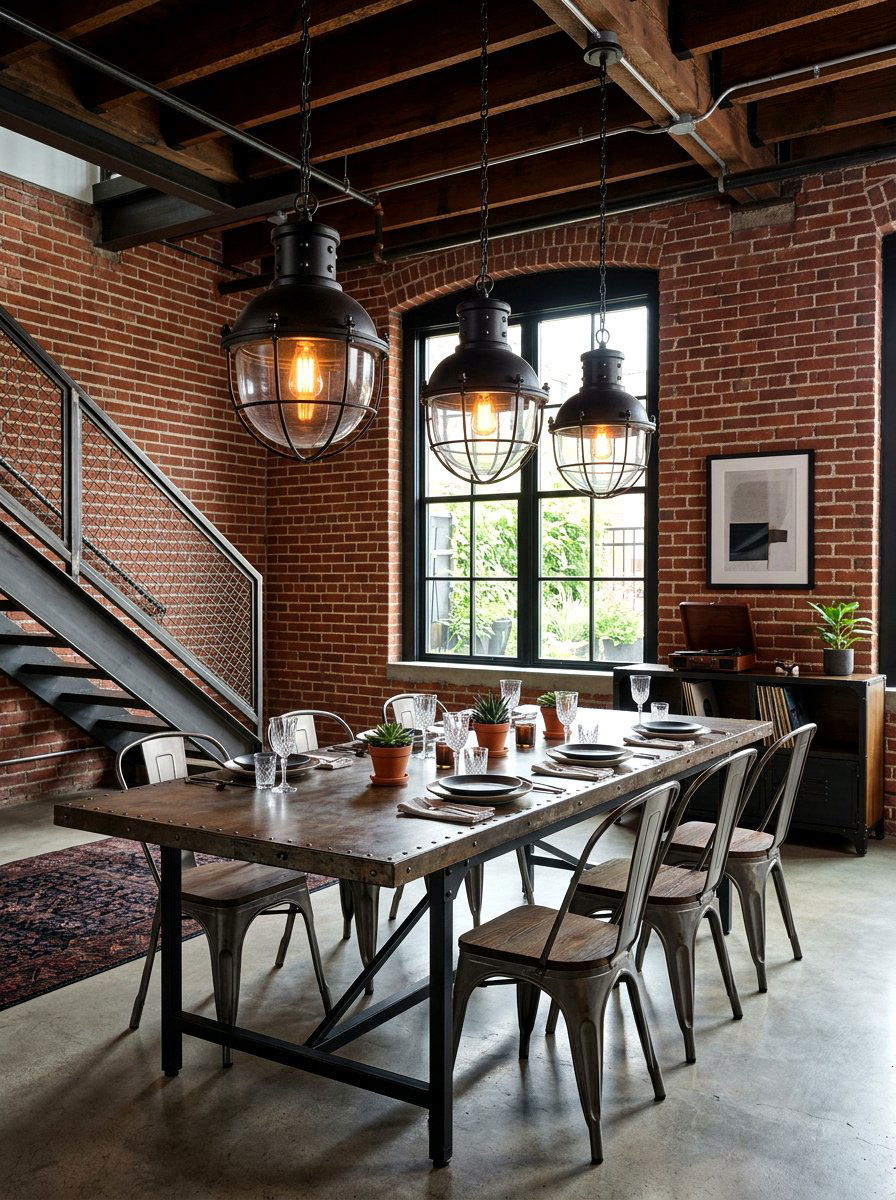 Industrial pendant lighting - 30 moody supper club dining ideas