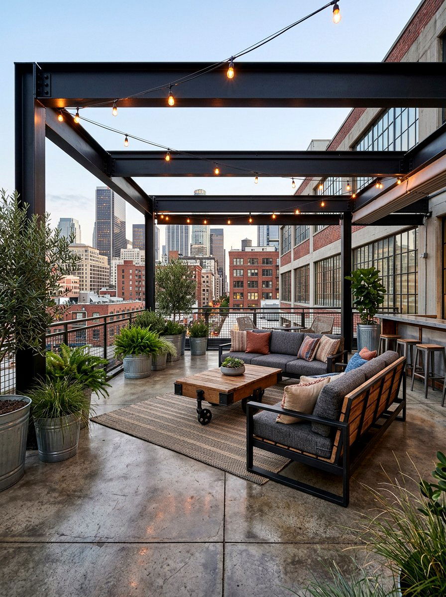 Industrial pergola furniture ideas - 30 open pergola seating ideas