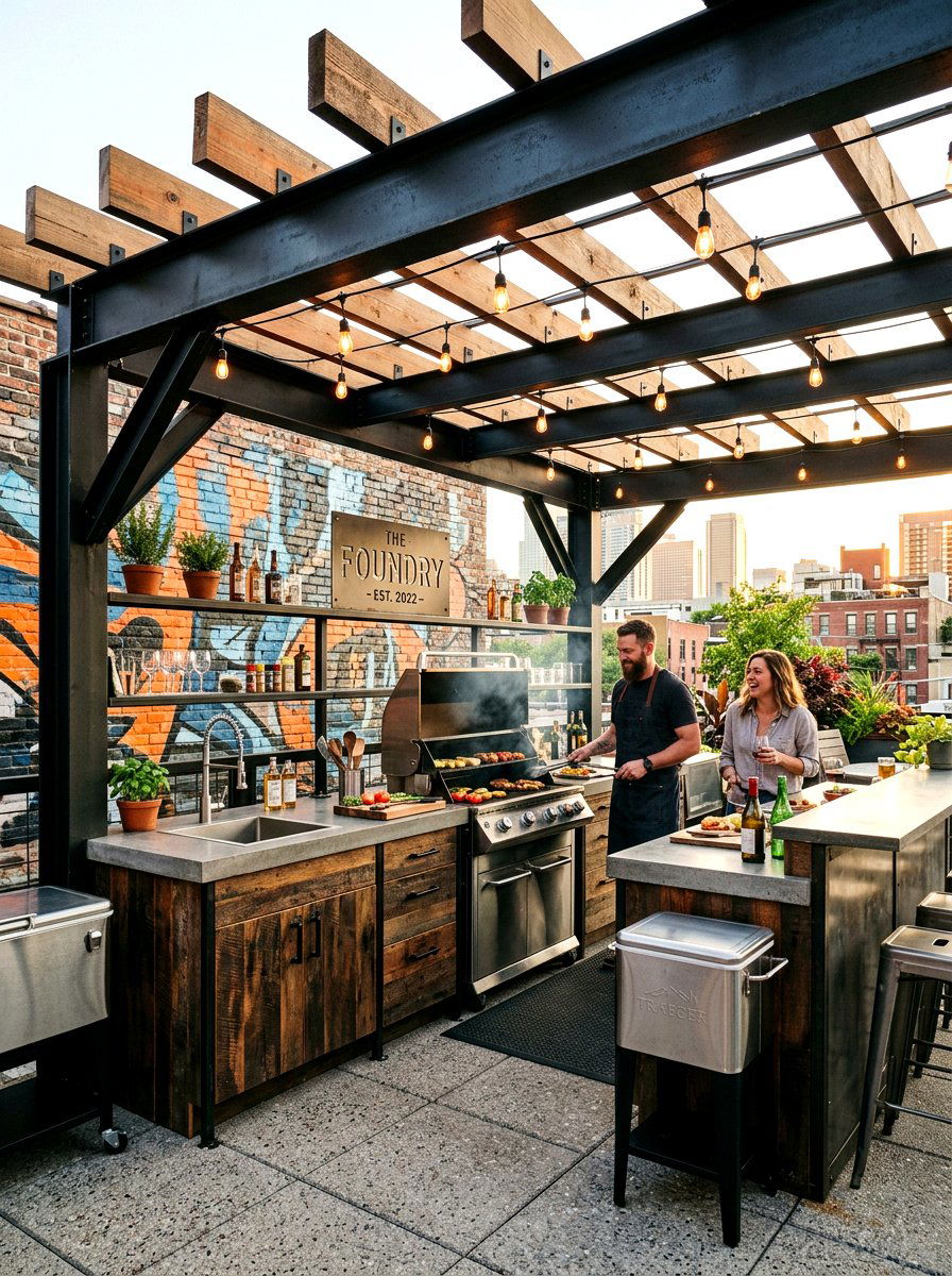 Industrial pergola kitchen - 30 pergola with kitchen ideas