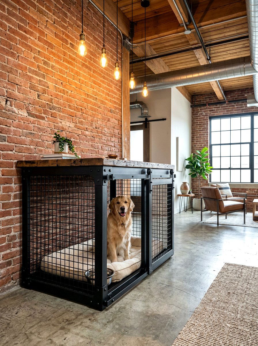 Industrial pet cage - 30 pet room ideas