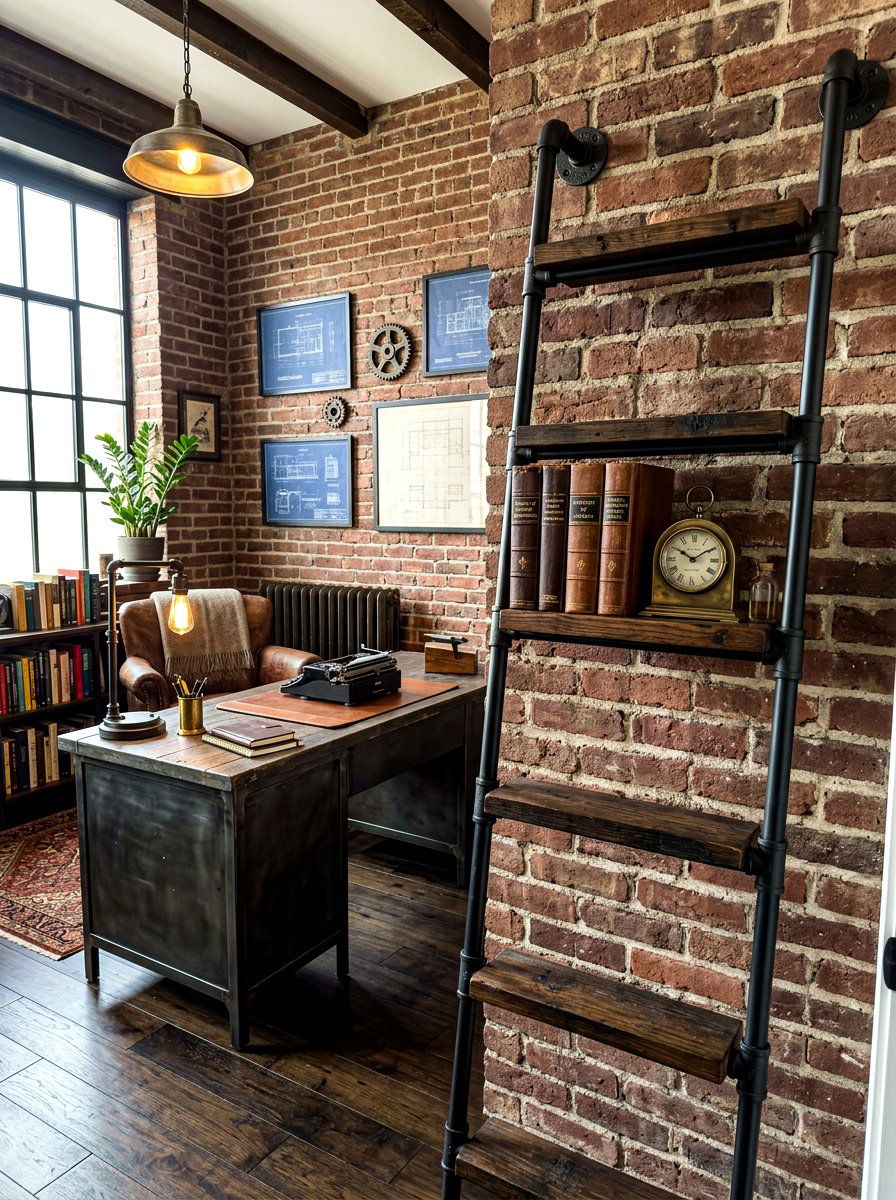 Industrial pipe ladder - 30 decorative ladder ideas