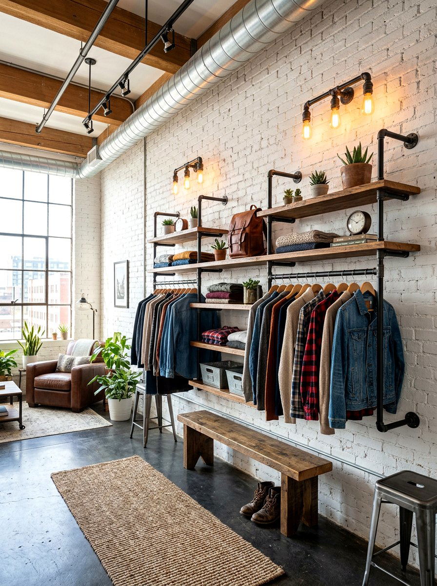 Industrial pipe loft decor - 30 loft apartment ideas