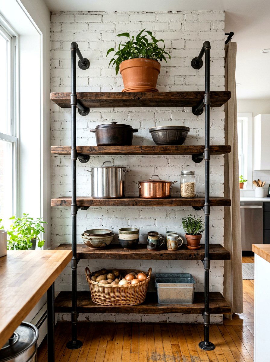 Industrial pipe shelving - 30 greenhouse shelving ideas