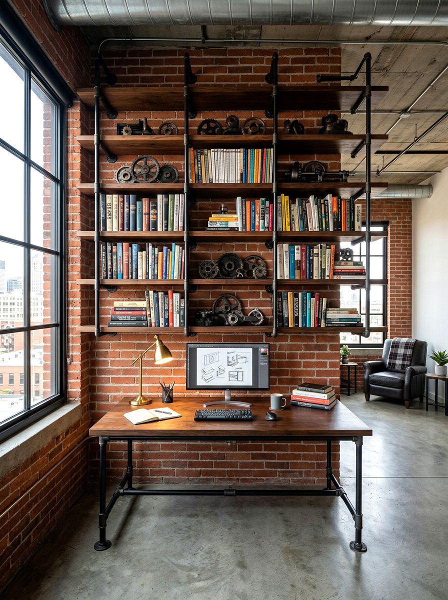 Industrial pipe shelving unit - 30 book lover teen room ideas