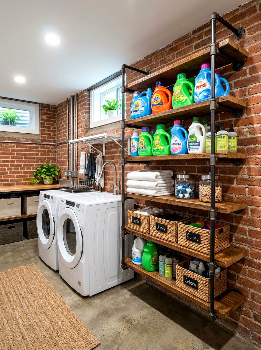 Industrial pipe storage rack - 30 cleaning supply storage ideas