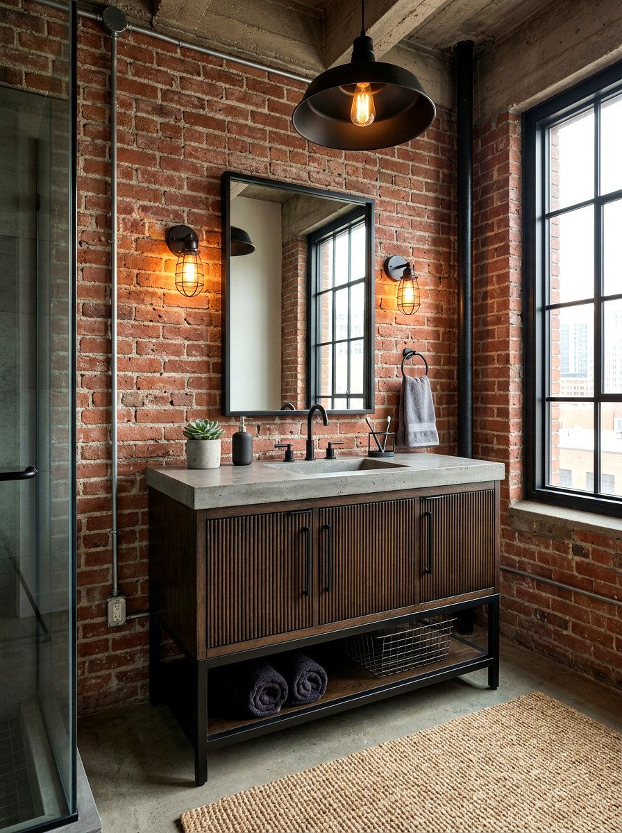 Industrial reeded bathroom vanity - 30 reeded vanity bathroom ideas