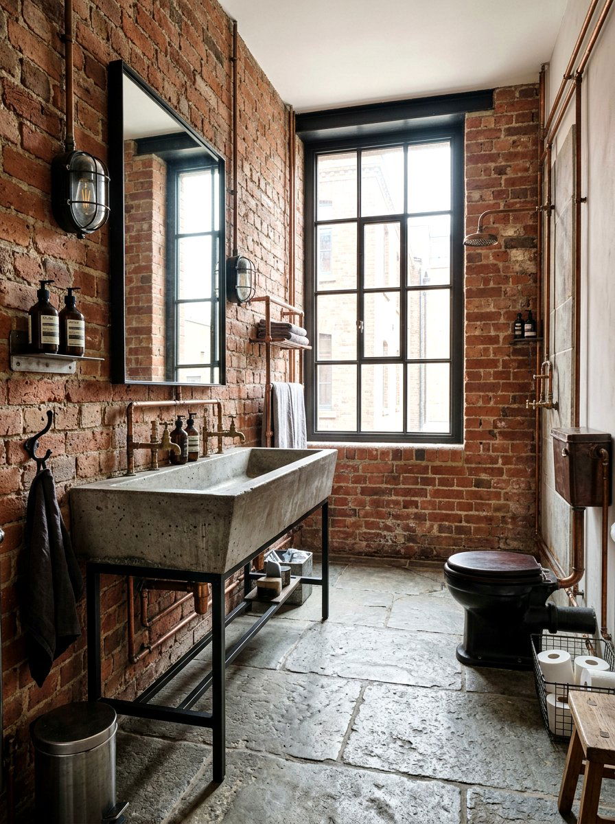 Industrial retro bathroom - 30 retro bathroom ideas