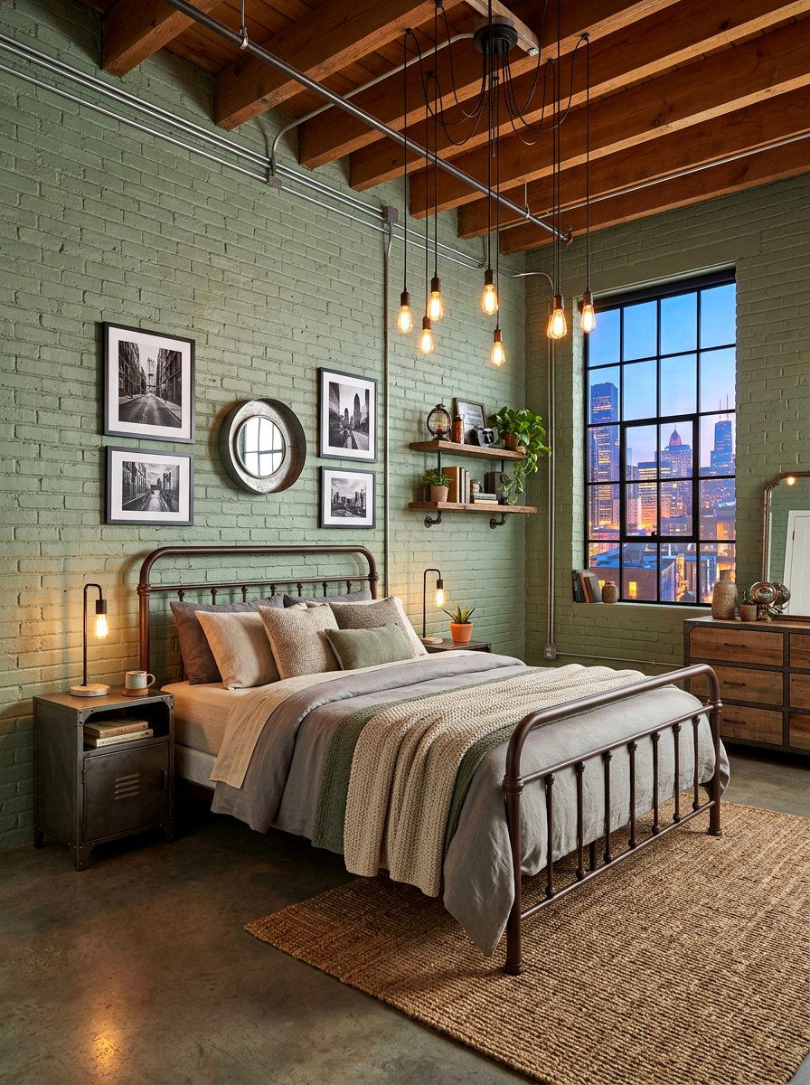 Industrial sage cocoa bedroom - 30 sage and cocoa bedroom ideas