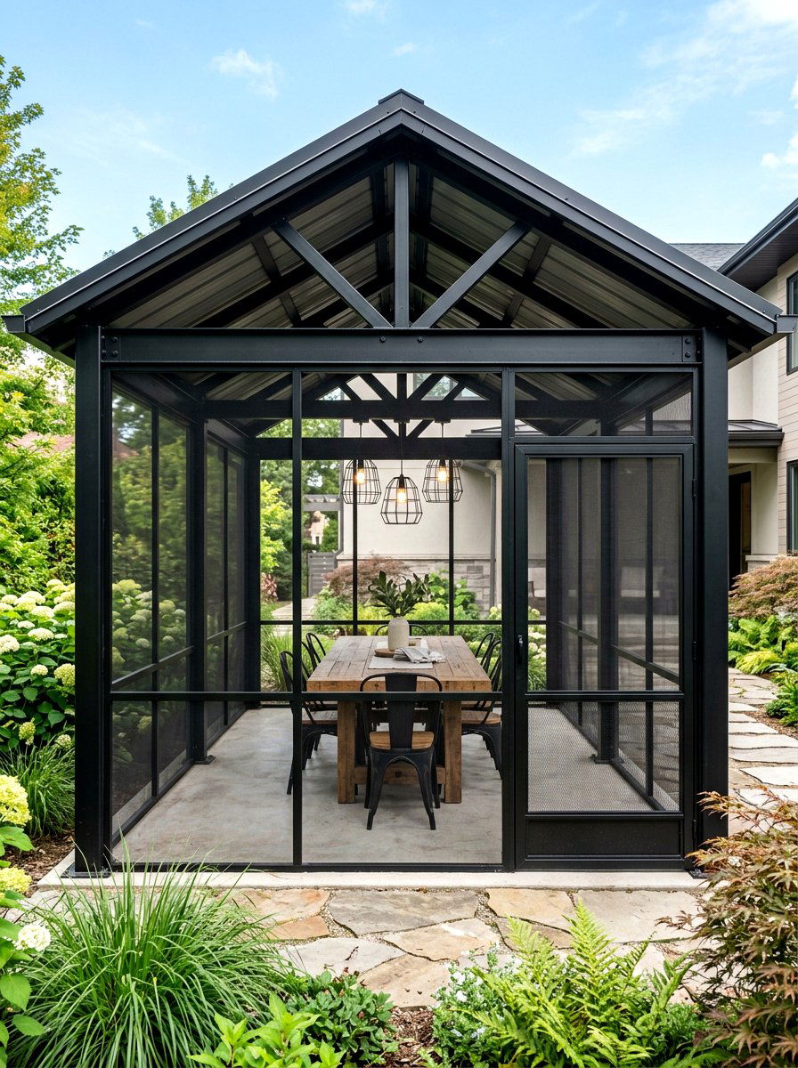 Industrial screened gazebo - 30 screened gazebo dining ideas
