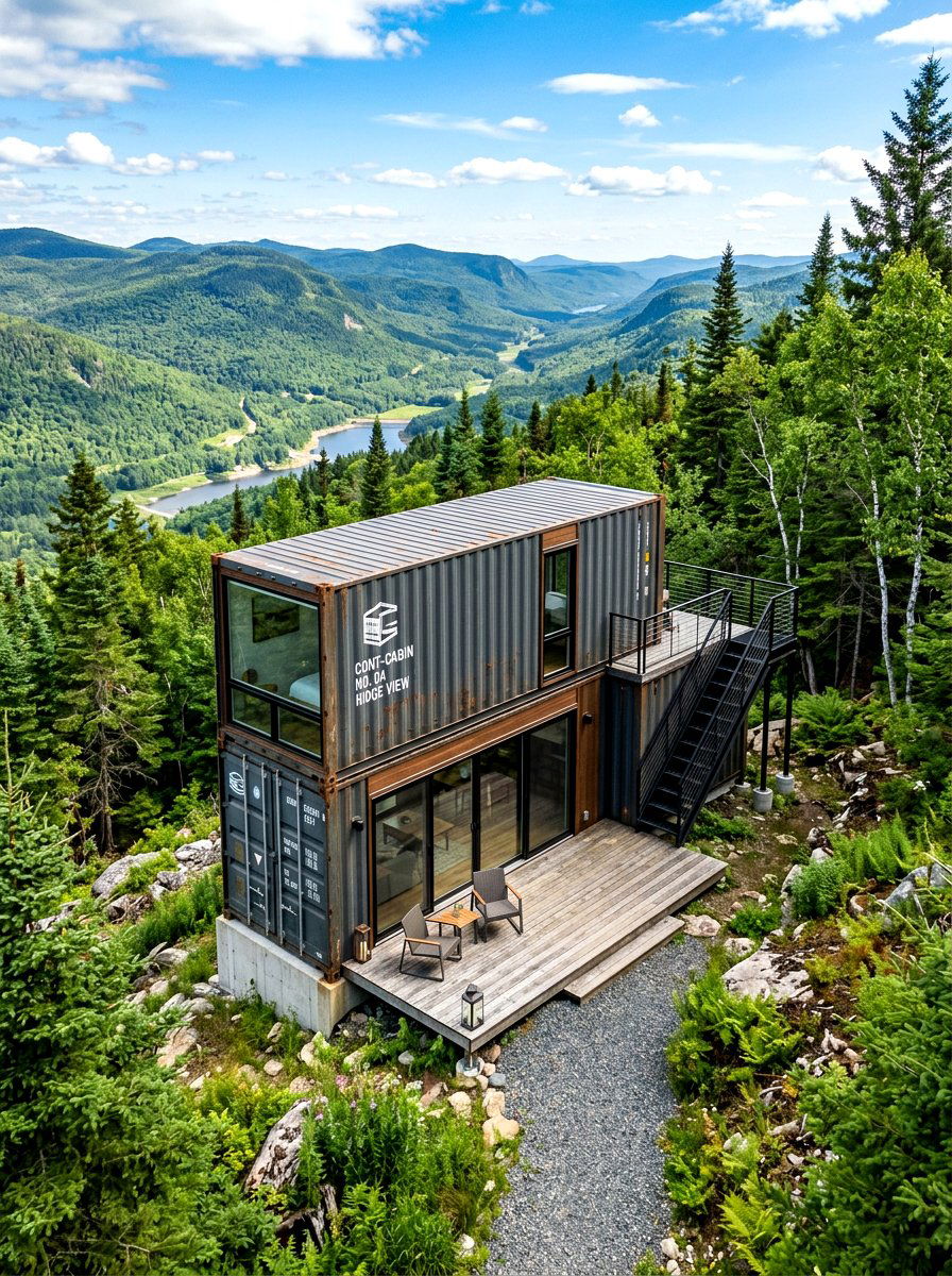 Industrial shipping container cabin - 30 cabin exterior ideas