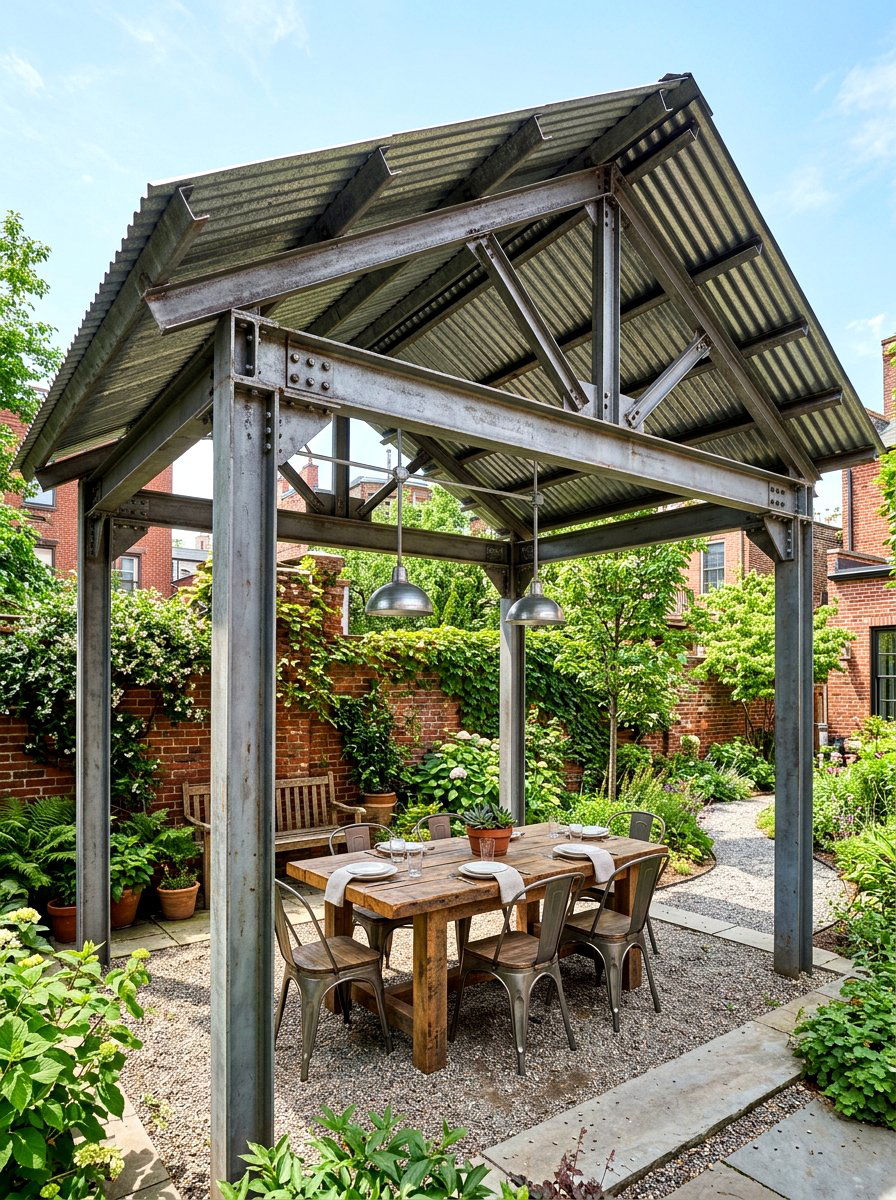 Industrial steel frame gazebo - 30 modern gazebo ideas