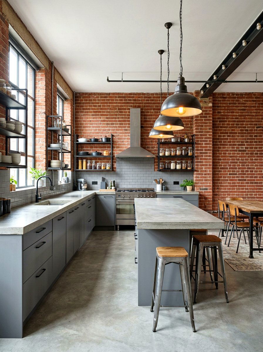 Industrial stone gray kitchen - 30 stone gray kitchen ideas