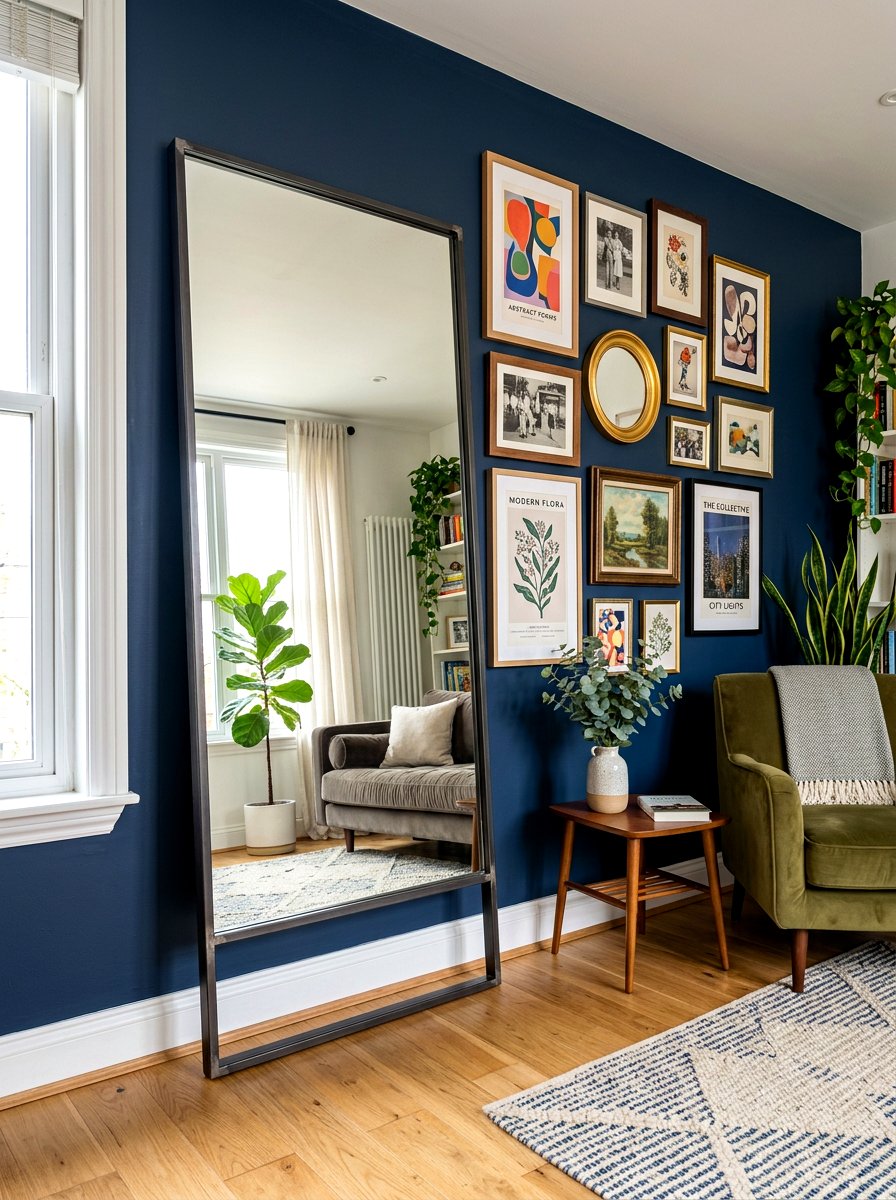 Industrial style art wall - 30 salon wall ideas