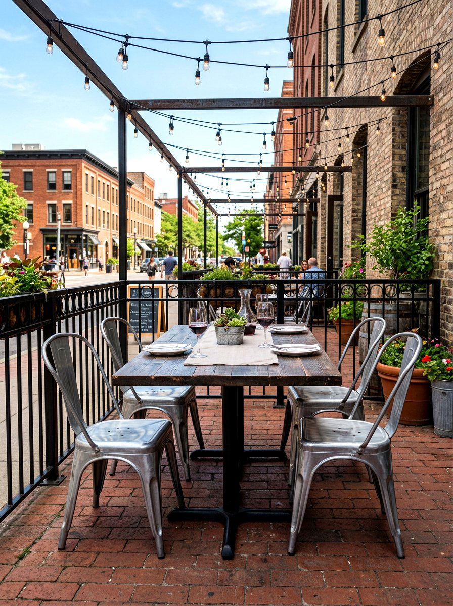 Industrial style bistro chair - 30 bistro chair patio ideas