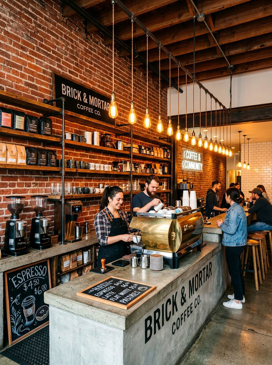 Industrial style coffee bar - 30 beverage pantry ideas