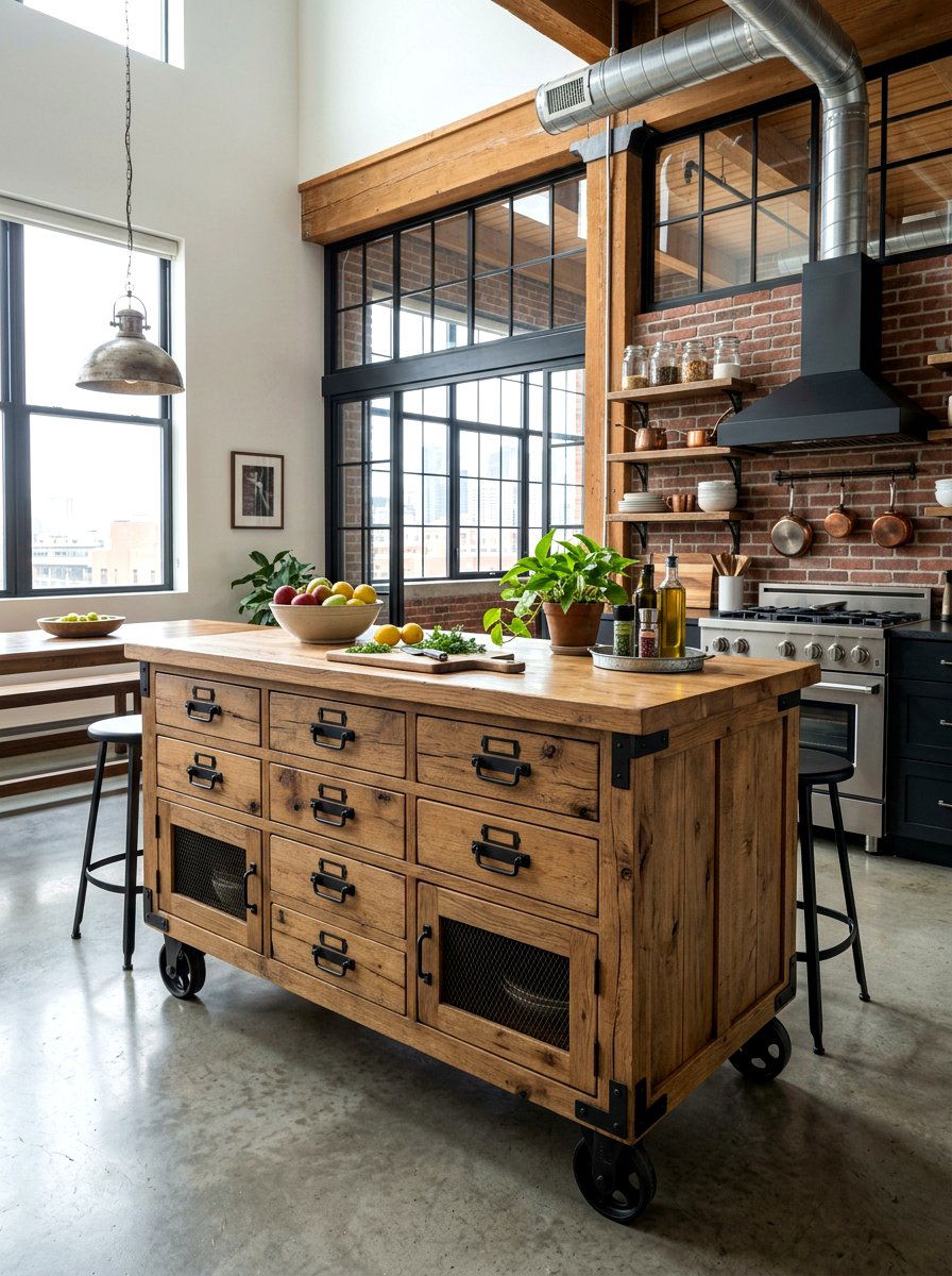 Industrial style dresser island - 30 antique dresser kitchen island ideas
