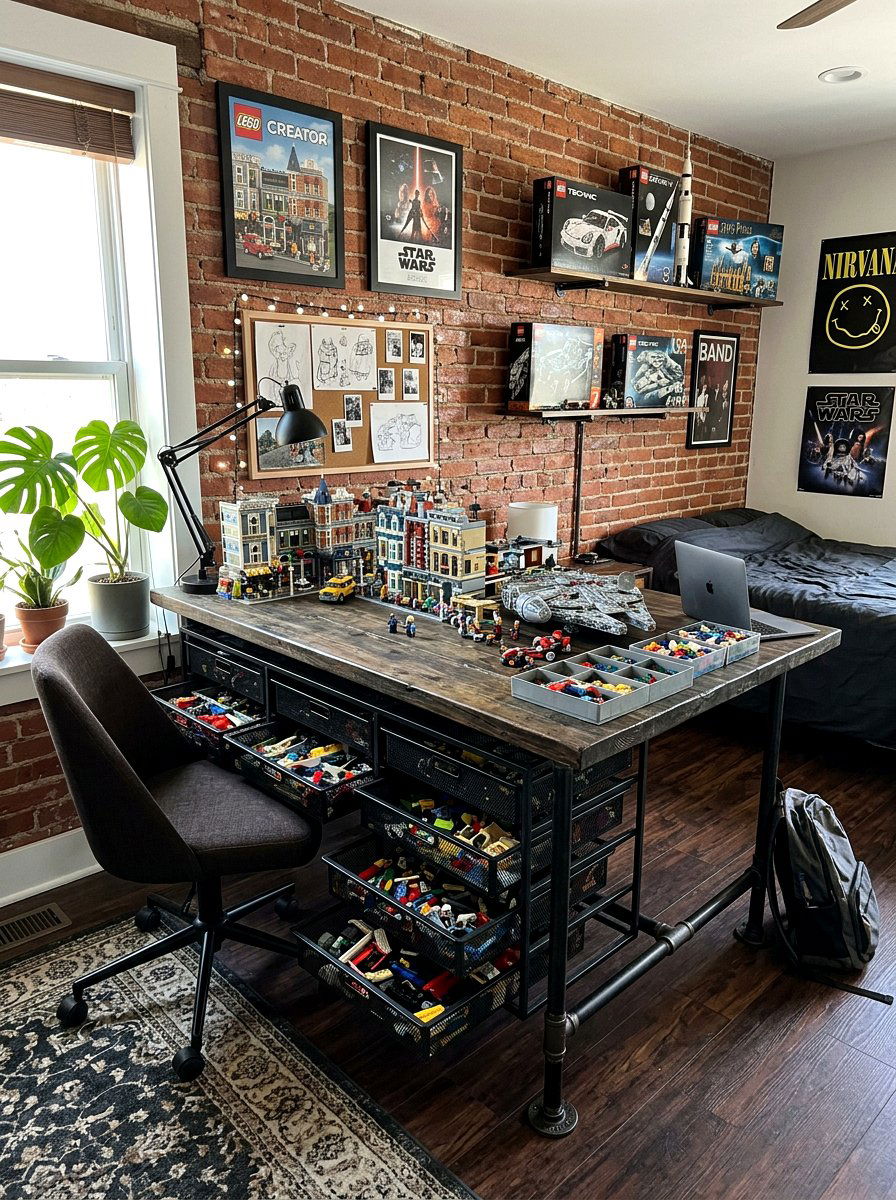 Industrial style lego table - 30 lego table ideas