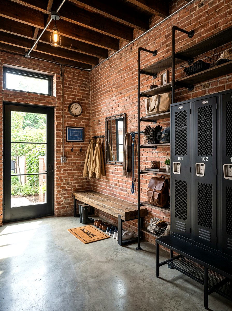 Industrial style mudroom - 30 organizing a mudroom ideas