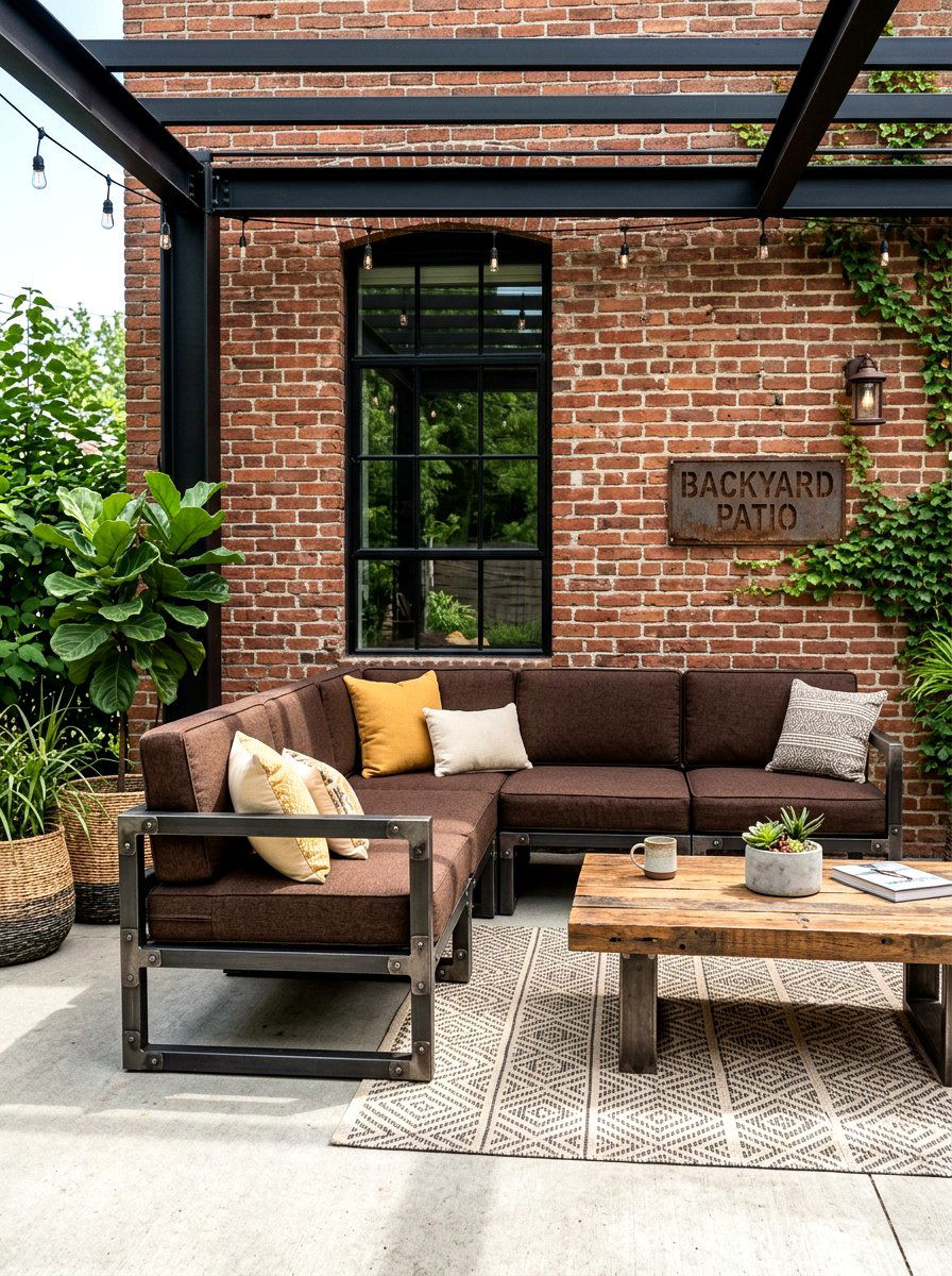 Industrial style outdoor seating area - 30 outdoor modular sofa ideas