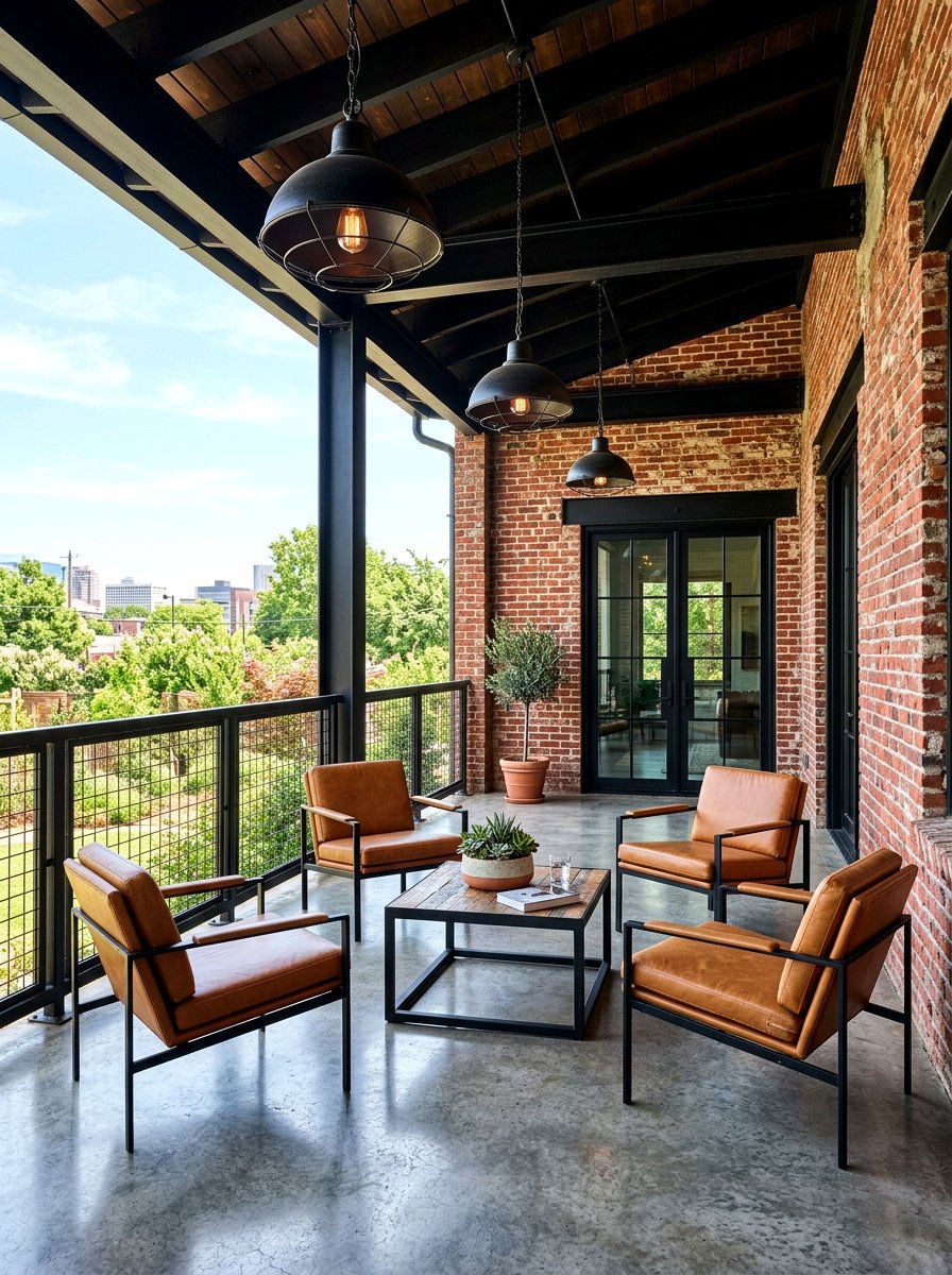 Industrial style porch - 30 modern front porch ideas