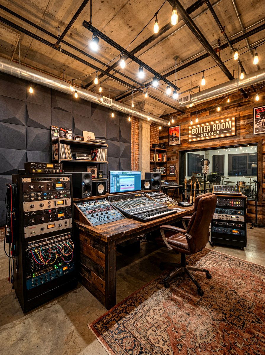 Industrial style recording room - 30 recording room ideas