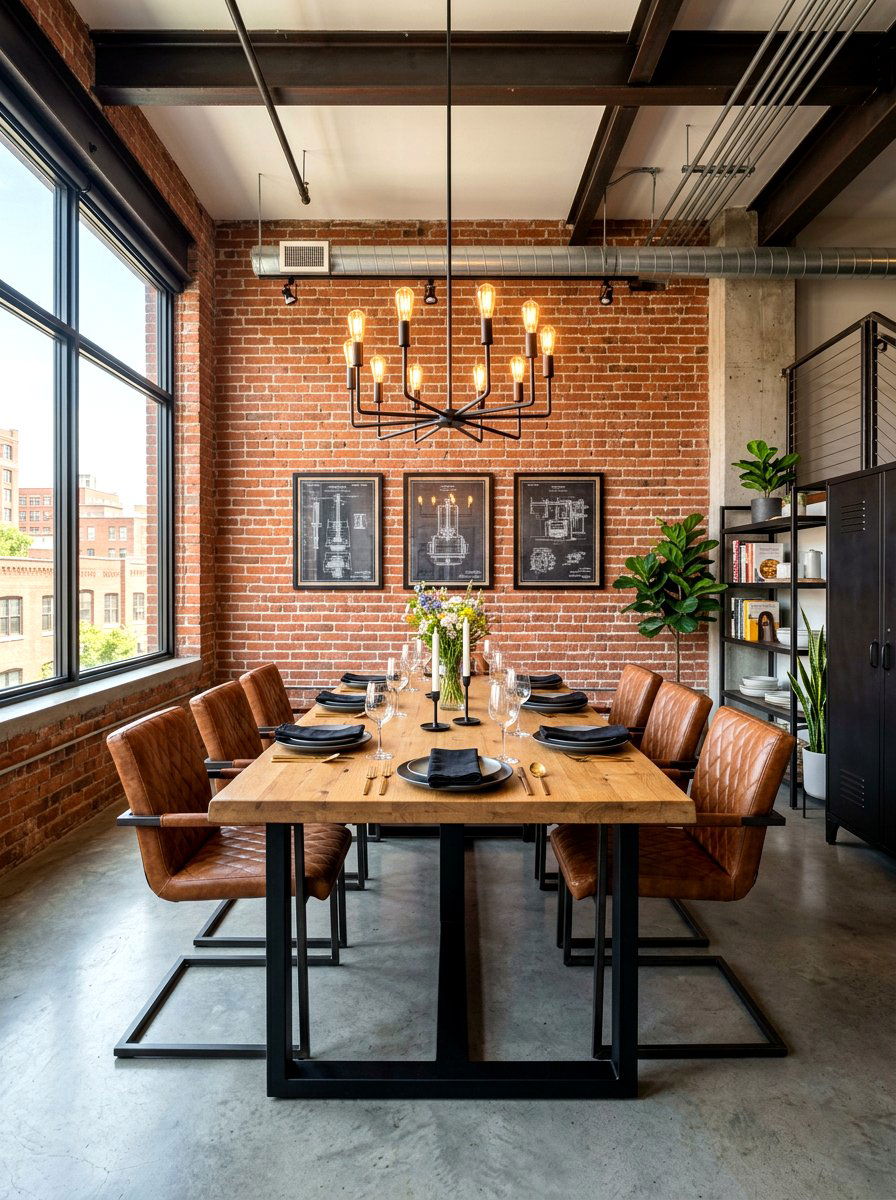 Industrial style rectangular dining room - 30 rectangular dining room ideas