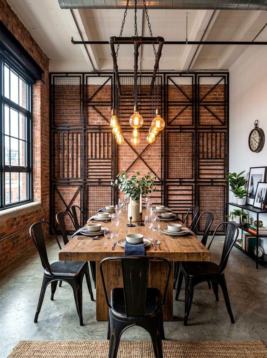 Industrial style wall molding - 30 dining room wall molding ideas