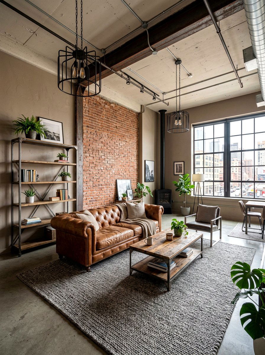 Industrial taupe living room - 30 taupe room ideas