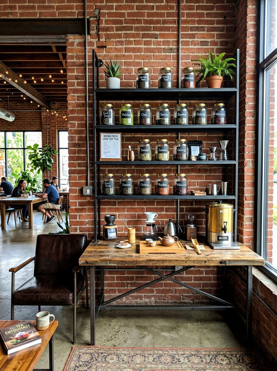 Industrial tea station - 30 tea and journaling corner ideas
