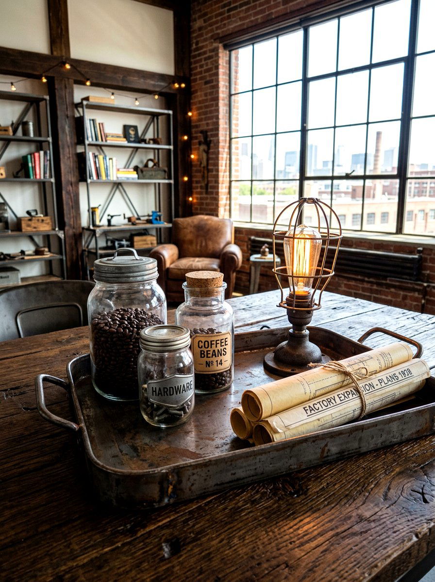Industrial tray decor - 30 coffee table tray styling ideas