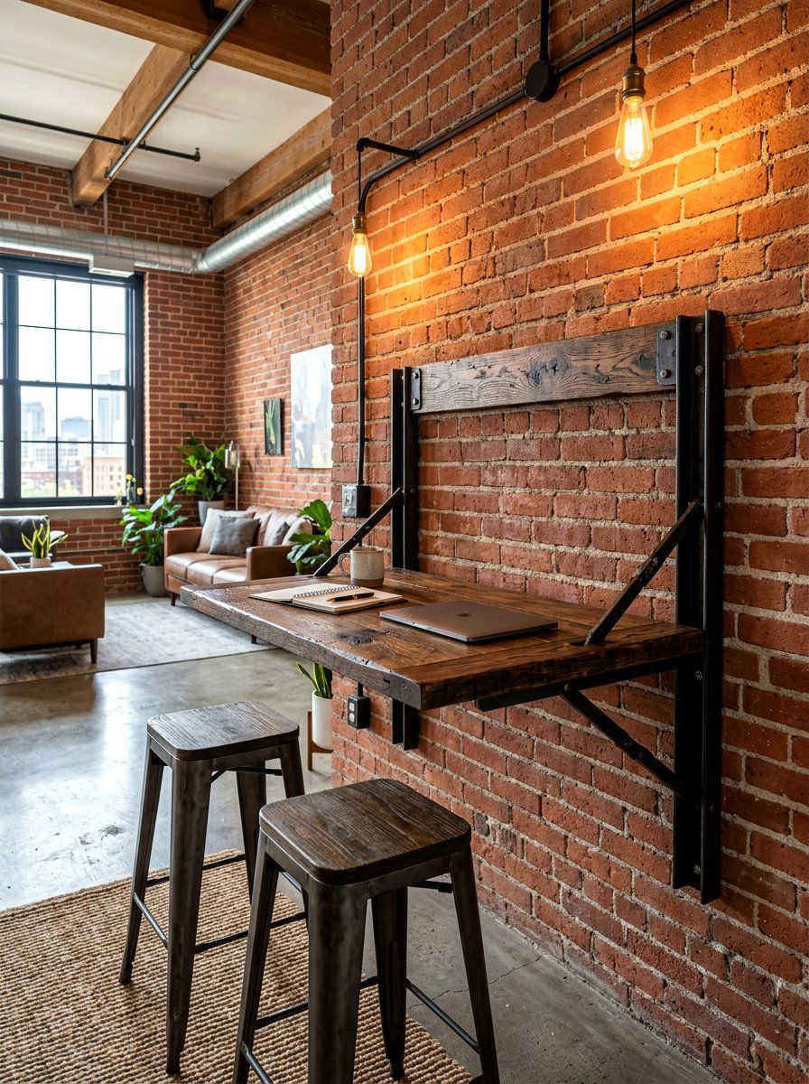 Industrial wall folding table - 30 Murphy dining table ideas